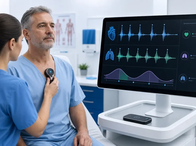 AI Digital Stethoscope Auscultation at Medical POI